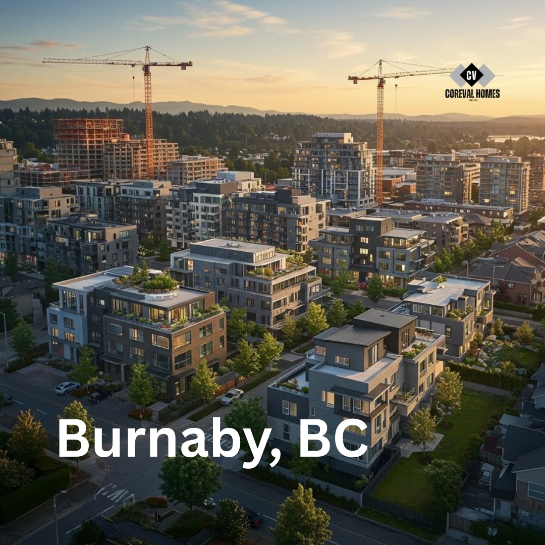 burnaby land development project with coreval homes